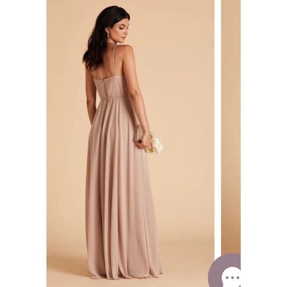 Birdy Grey Chiffon Kaia Maxi Dress In Taupe Size Small - Picture 3 of 3